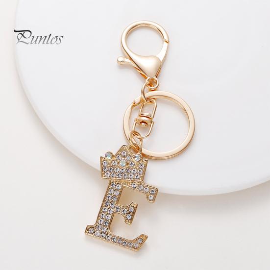 Брелок для ключей, роскошный горный хрусталь, корона, инициалы, автомобильный брелок AG, золотой брелок с 7 буквами, женский аксессуар для сумки, орнамент