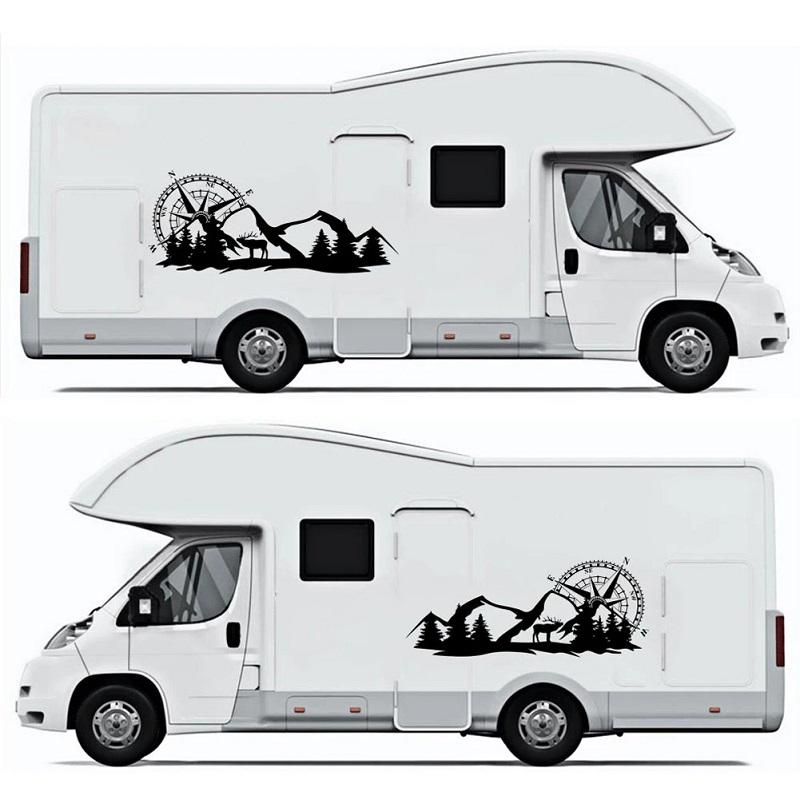 Автомобильные наклейки и наклейки лесной компас наклейка для автомобилей внедорожник RV Camper Offroad авто боковой декор кузова виниловая наклейка