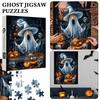 Pumpkin Ghost Parades Jigsaw Puzzle 1000-Piece Halloween Jigsaw Puzzle Recycled Paper Puzzle Fun Holiday Activity for Adults Families