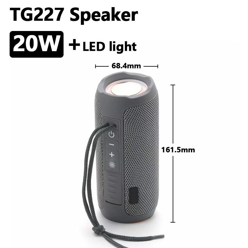 TG227 Portable Bluetooth Speaker Wireless Bass Subwoofer Waterproof Outdoor Column Boombox Stereo Loudspeaker Music Center FM TF