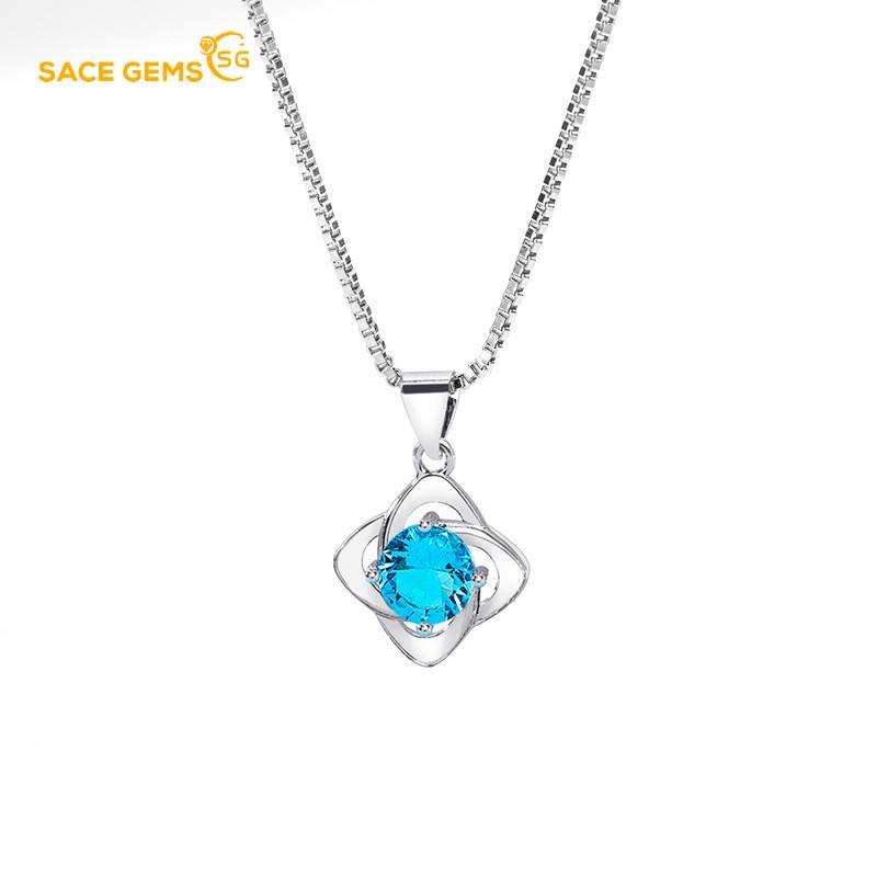 Sace Gems Женское ожерелье, кулон, медный сплав, циркон, модный подарок