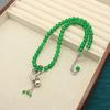 New Chinese Style Green Agate Beaded Necklace Women'S High-End Ring Necklace Set High-End Gourd Ring