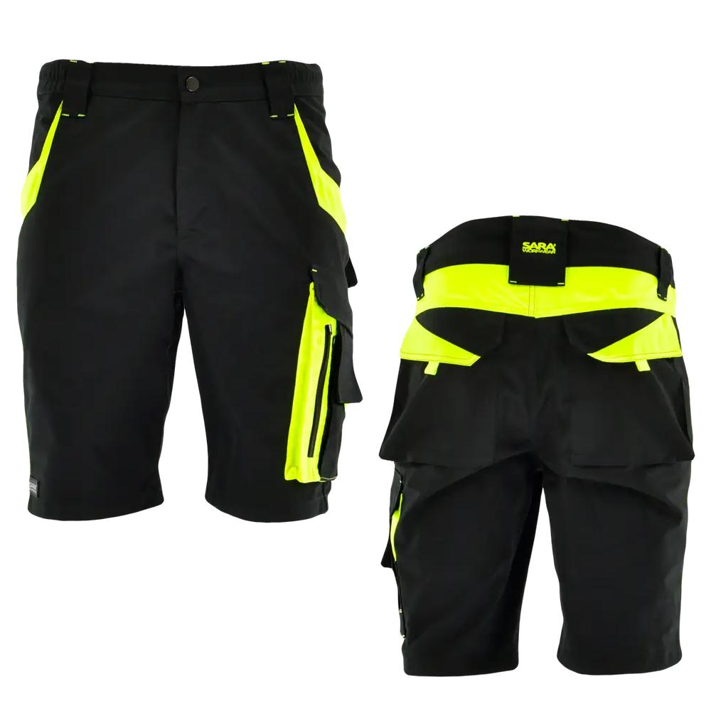 24H NEOFLEX SARA Work Shorts (NEW EANY) M Black-Yellow Reflective