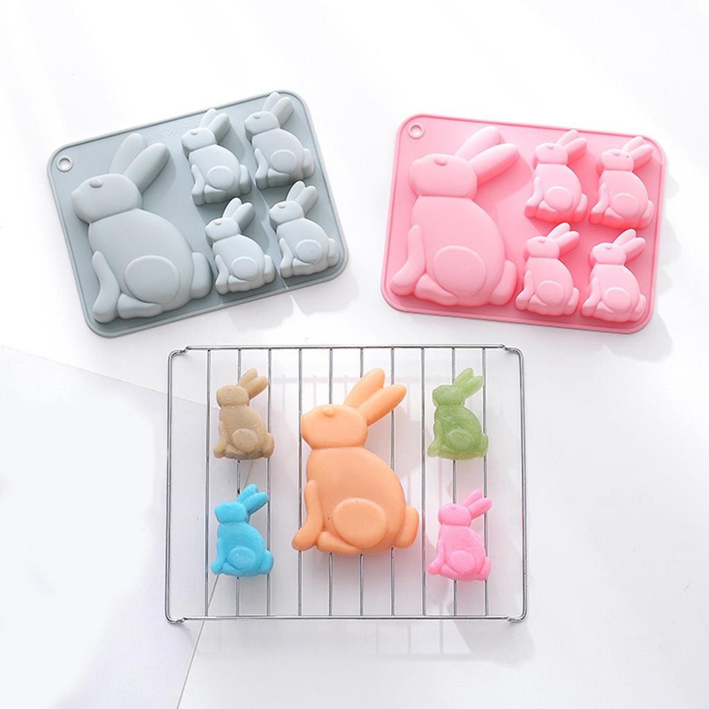 5 Easter Rabbit Silicone Mold Festival Cake Baking Plate Ice Baking DIY Auxiliary Food Making Mold