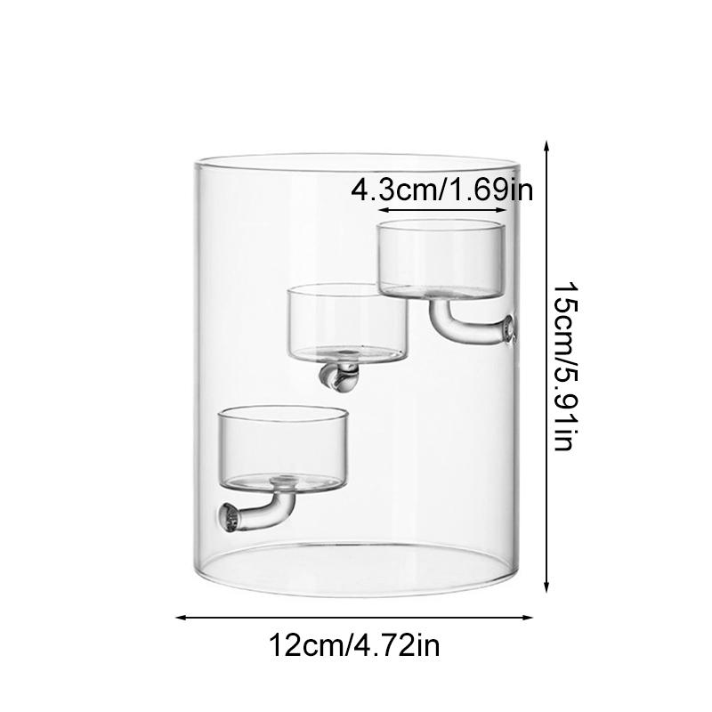1 шт. Цилиндрический креативный стеклянный подсвечник в европейском стиле, стеклянная прозрачная масляная лампа, ветрозащитный подсвечник для домашнего декора, ураган