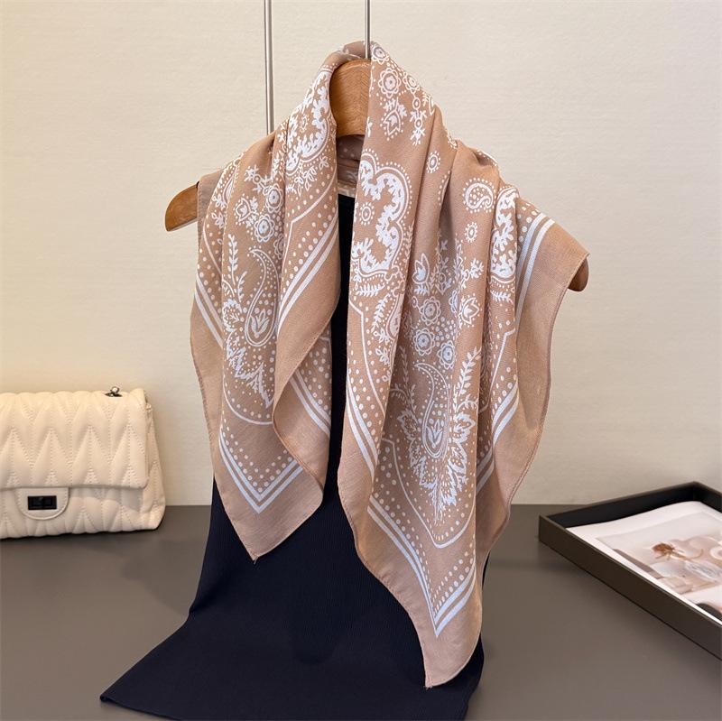 Cashew Print Hairbands Scarf Women Elagant Cotton Linen Feeling Bandana Neck Kerchief Head Bands Foulard Female Scarfs