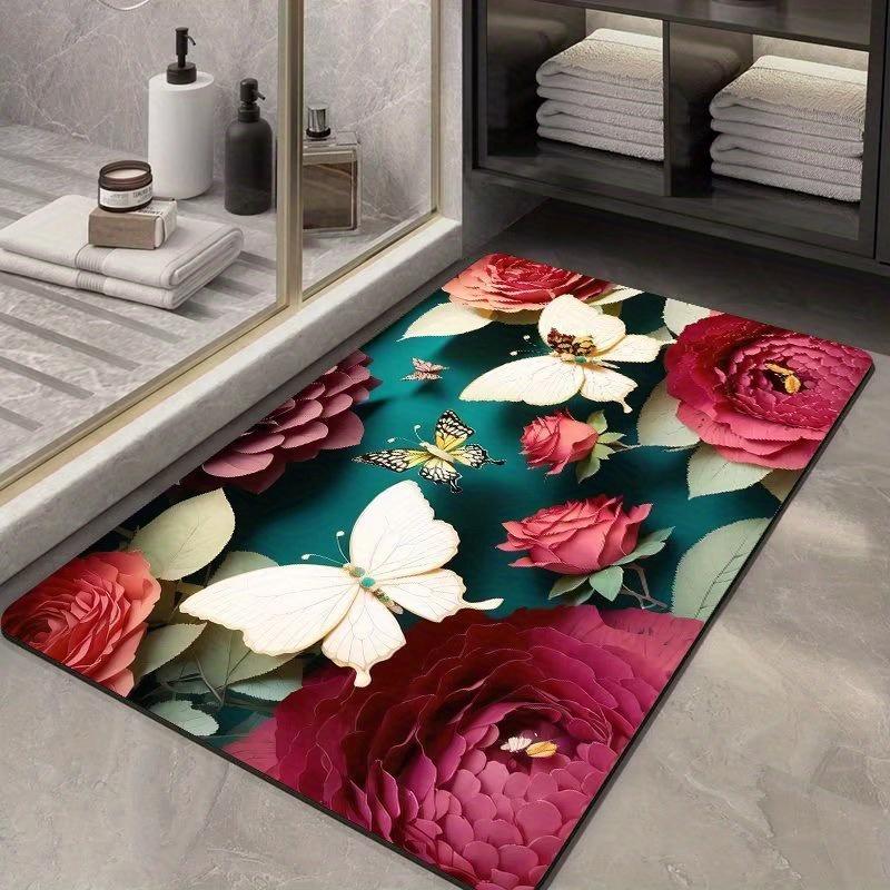 Three-dimensional Flower Diatom Mud Floor Mat Bathroom Carpet Toilet Footpad Super Absorbent Washstand Mats Home Entry Decor Rug