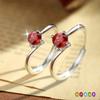 S925 Sterling Silver Four Claw Garnet Ring Natural Crystal Stone Fashion Minimalist Women Daily Fine Jewelry
