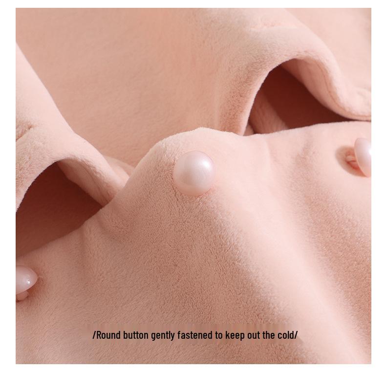 Женский зимний пижамный комплект из флиса Island 2025 - Топ с длинным рукавом и брюки, Утепленный, Домашняя одежда высокого класса