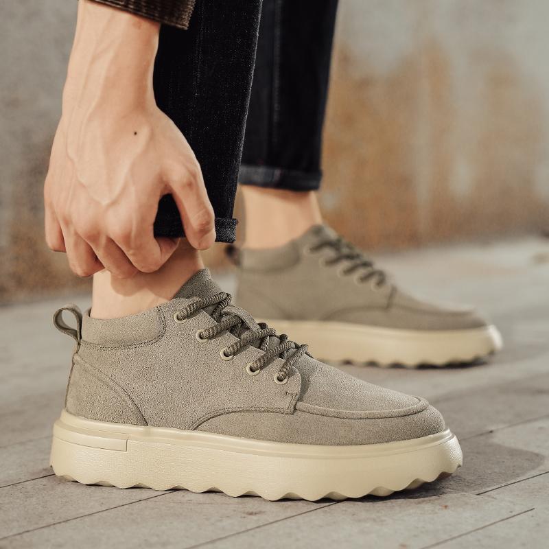 Модные осенние и зимние высокие мужские туфли Модные и универсальные стили дизайна Для отдыха на свежем воздухе Для ходьбы, упражнений Теплая Молодежная обувь