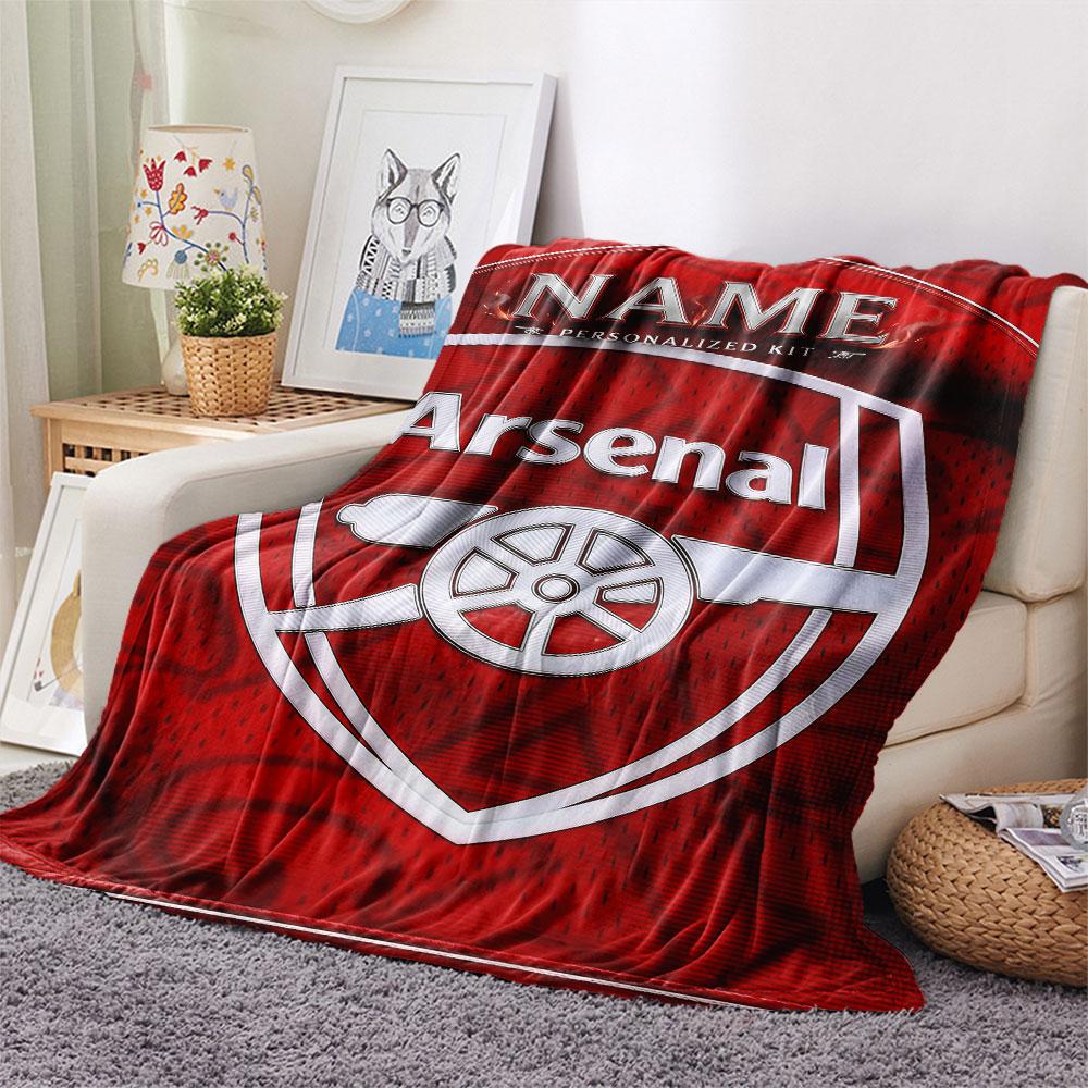 Custom Name,Arsenal Printed Flannel Blanket, soft throw for bedroom sofa, washable, Christmas present, great gift.
