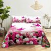 Pink Floral Bed Sheet Set Pillowcase Bedding Linens Cover Flower Queen King Twin Full Size for Single Double Bed Soft Thin