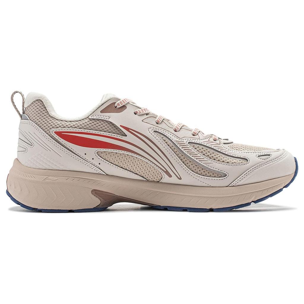 Li Ning Fuyao V2 Амортизирующие Скользкие Устойчивые к истиранию Низкие Беговые кроссовки Мужские Овсяно-серый ARXT021-5