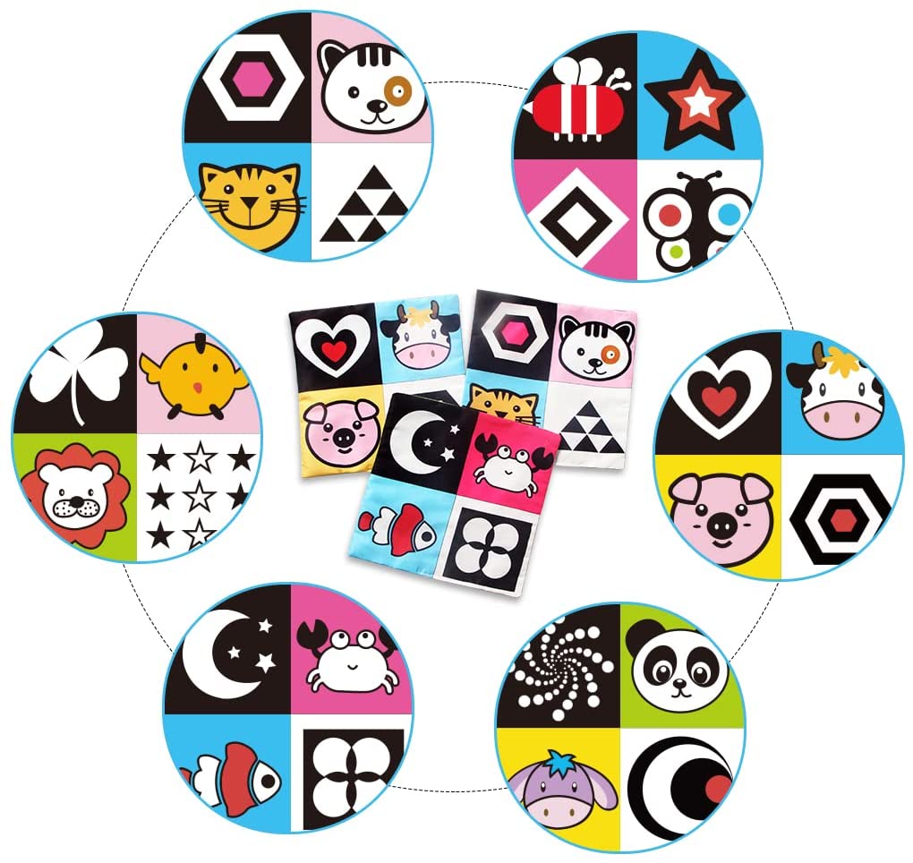 Волшебная коробка для салфеток, детская игрушка, мягкие сенсорные игрушки Монтессори для детей 0-6-12 месяцев, высококонтрастные детские игрушки для новорожденных, малышей, подарок для младенцев