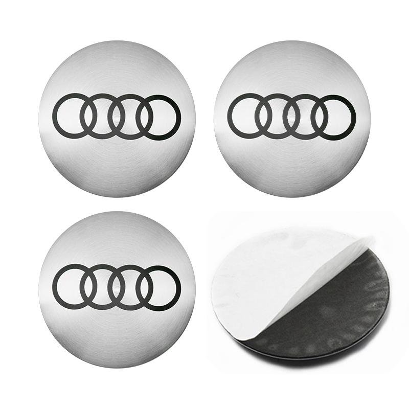 For Audi A5 4Pcs 56mm Car Wheel Hub Cap Center Sticker Emblem Badge Decal Accessories For Audi A1 A3 A4 A5 A6 A7 Q3 Q5 Q7 RS3 RS4 RS5 S3 S4