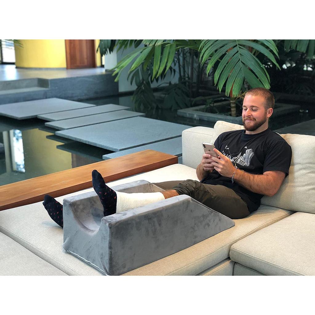 Подушка для поддержки ног и подъема с U-образной канавкой и вставкой Etra для отдыха после операции, моющийся бархатный чехол с двумя ручками