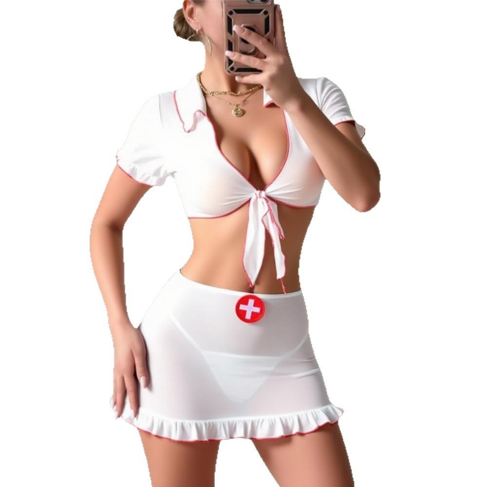 European and American erotic lingerie, plus size nurse uniform seduction cosplay cosplay sexy lingerie suit