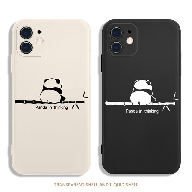 Забавный милый китайский панда прозрачный чехол для телефона iPhone16 15 14 13 12 11 Pro MAX противоударные чехлы