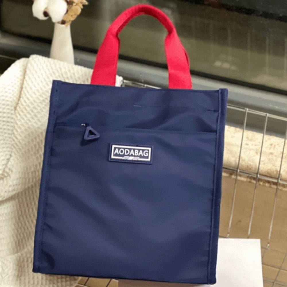 Waterproof Camping Handbag Nylon Student Book Bag Simple Cooler Lunch Bag  Outdoor