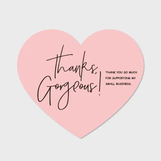 150 Pcs Love Heart Shaped Thank You Cards 2.36 X 2.76 Inch Blank Notecards Greeting Cards for Wedding Baby Shower Small Business