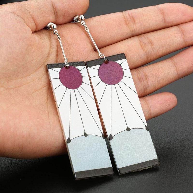 Серьги Kimetsu no Yaiba Tanjirou Акриловые Аниме Demon Slayer Drop Женские Shinobu Butterfly Blade of Ghost Аксессуары Ювелирные изделия Мужские Аксессуары для косплея