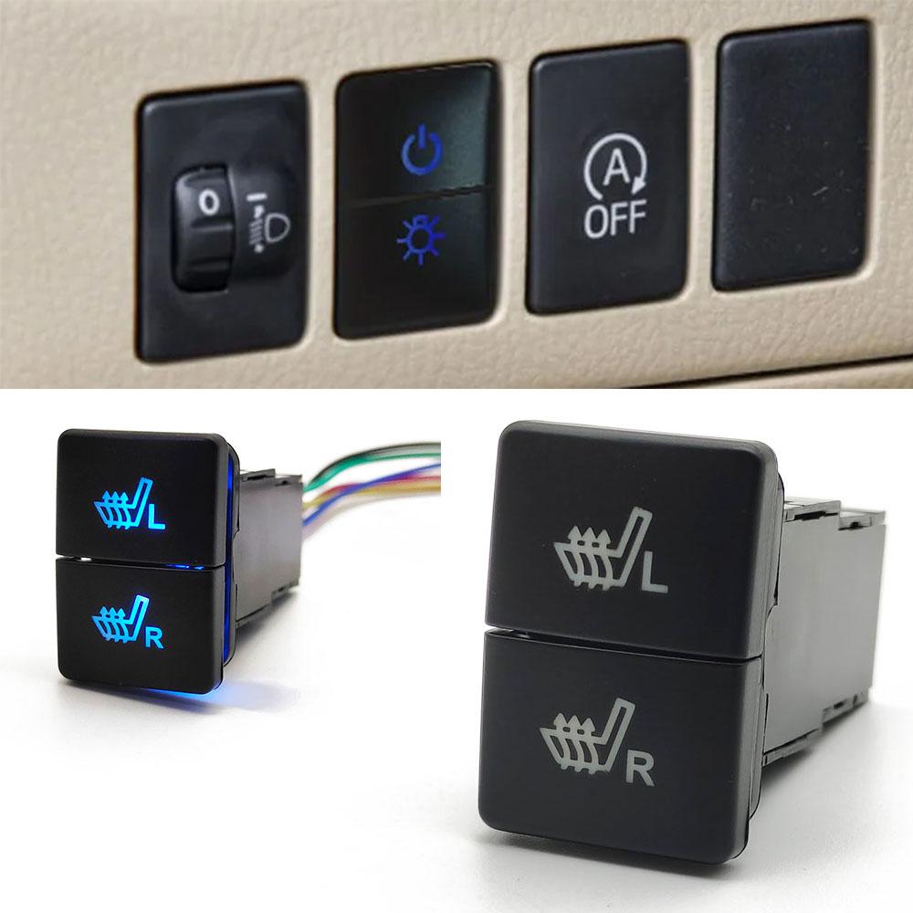 12V Seat Heating Switch Seat Heated Push Button Dual Push Button Switch for Toyota Prado Hilux Prado RAV4 Switches Seat 3