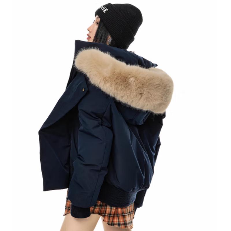 ICH MODE Women's Hooded Faux Fur Padded Jacket