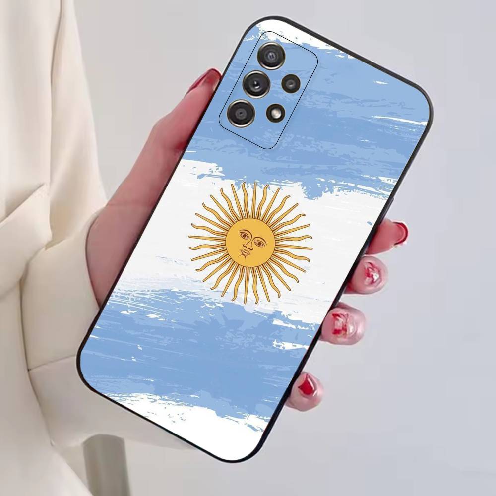 Чехол для телефона с флагом болельщика футбола Аргентины для Samsung S25, S24, S21, S22, S23, S30, Ultra, S20, Plus, Fe, Мягкий силиконовый черный чехол