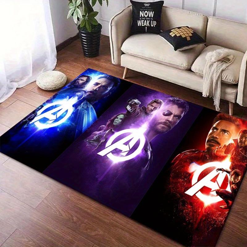 1pc Avengers Pattern Area Rug Soft Flannel Floor Mat for Living Room,Office,Bedroom and Carpet,Sofa Coffee Table Floor Mat