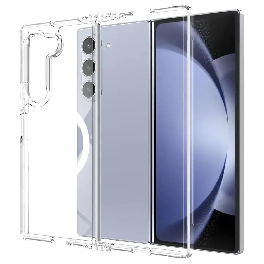 For Samsung Galaxy Z Fold7 5G Magnetic Case TPU + Acrylic Clear Phone Cover