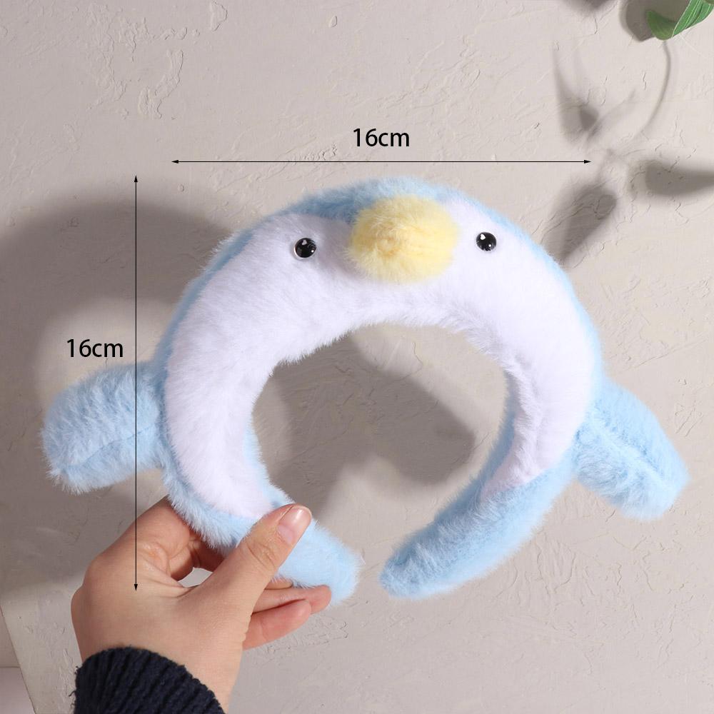 Non-slip Cartoon Headband Plush Doll Penguin Hair Hoop Funny Plush Hairband  Kids