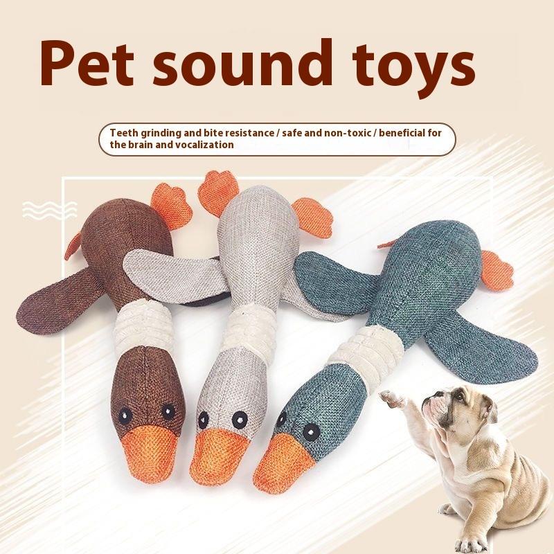 Милая твердая устойчивость к укусам, играбельная жевательная пищащая игрушка, гудок дикого гуся для домашних собак