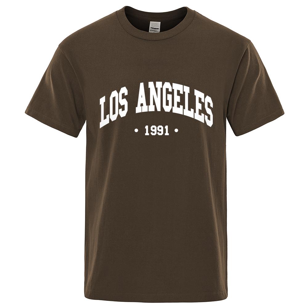 Хлопок 1991 года США Город Письмо Печать Одежда Мужская Оверсайз Дышащая Футболка Летний Свит Роскошная Футболка Хлопок Готическая Футболка