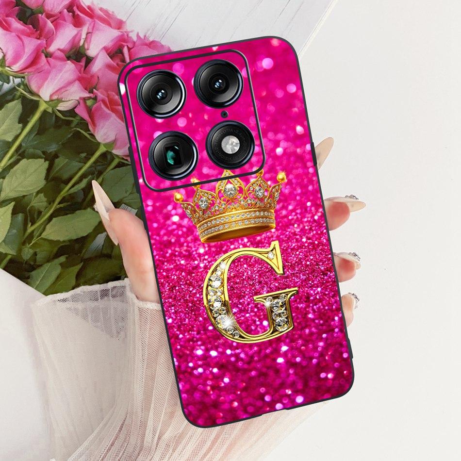 Чехол для телефона Motorola Signature 2026 с буквой Crown Для Motorola Signature XT2603-2 Черный Силиконовый Мягкие Чехлы Бамперы