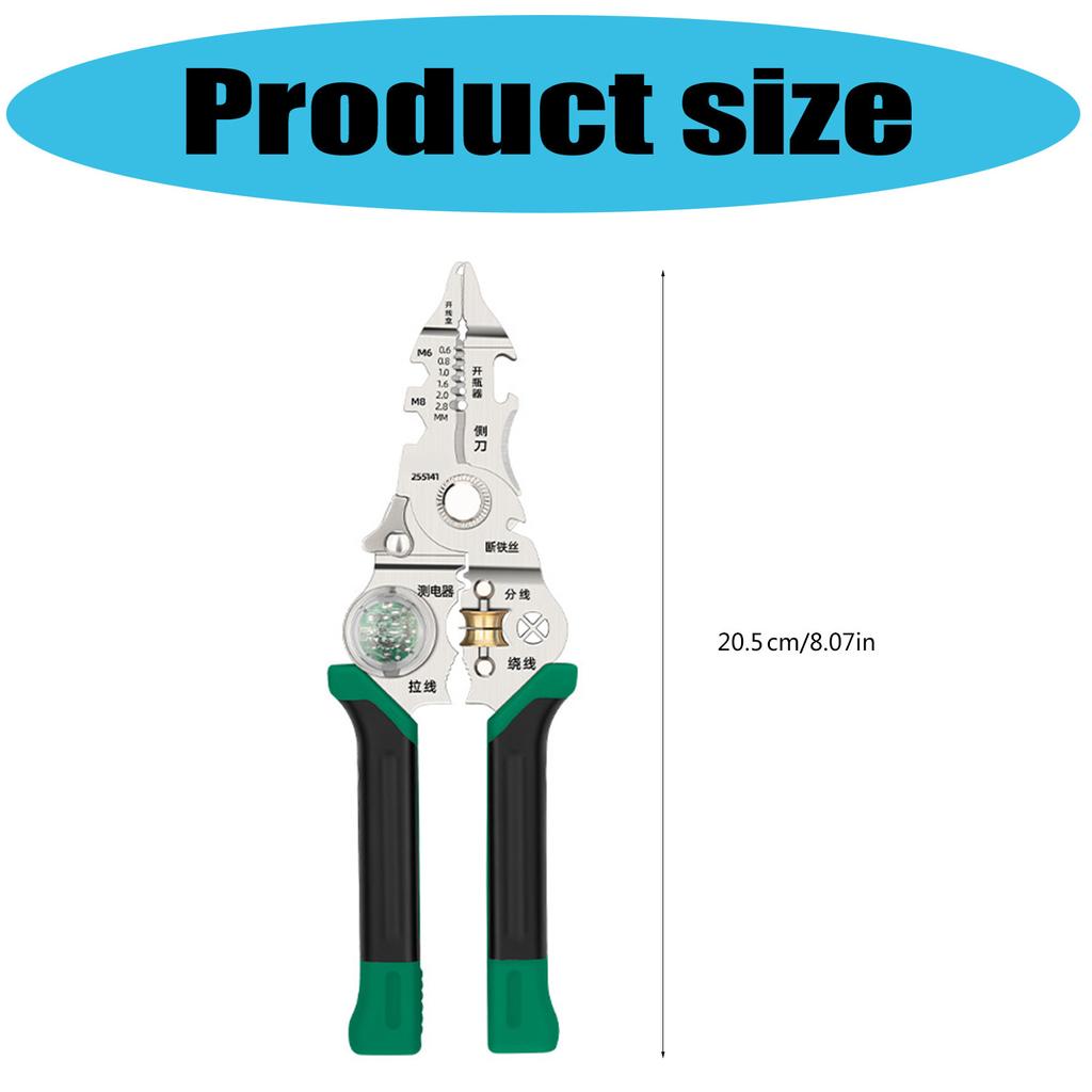Складные эффективные электрические клещи для зачистки с удобной рукояткой для резки проволоки, зачистки, эффективной работы