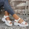 2024 High Heels Gladiator Sandals Woman Open Head Sexy Block Heel Platform Shoes Summer Buckle Size 35-43 Women Sandals