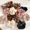 French Style Women Silk Scrunchie High Sense Solid Color Hair Bands Ladies Sports Dancing Ponytail Holder Hair Accessories Ties