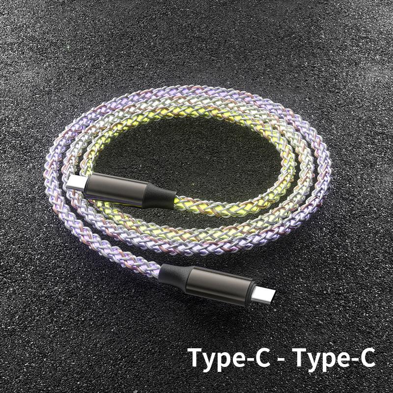 RGB-кабель для передачи данных с быстрой зарядкой и эффектом бегущего света - 3-в-1