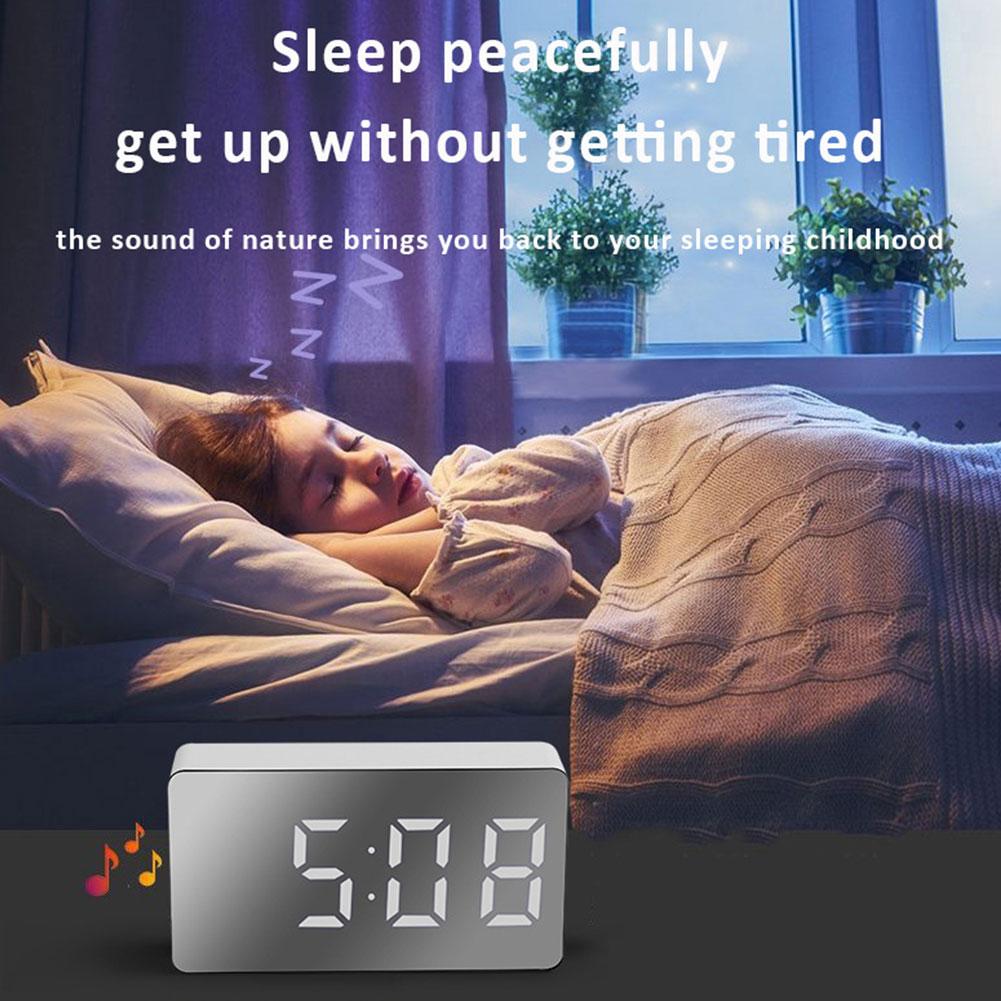 Мини простые электронные часы LED зеркало настольные часы дисплей повтора настольный будильник автомобильные часы украшение дома