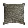 Euro Sham Cover Decorative Grey Velvet Crystal Embroidery Throw Pillow For Bed Geometric Pattern Modern Style Easter - Crystal Empress
