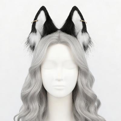 Обруч для волос с ушками кошки, лисы, волка Косплей Аксессуары для волос Животные уши Обруч для волос для Рождества Хэллоуина Вечеринки Костюма