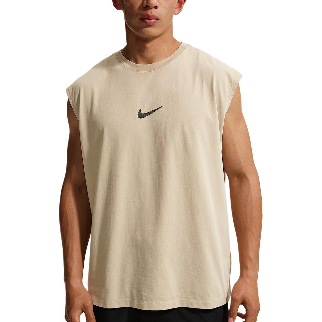 Nike Мужские майки Песочный хаки Круглый вырез Умеренно прямой крой IH1976-253