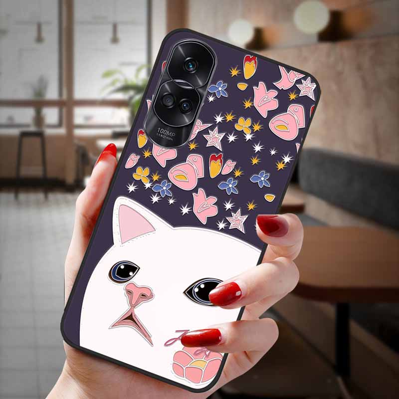 Чехол для Honor 90 Lite 5G 3D Цветочный Рельефный Тиснение Силиконовый Задний Чехол Для Honor 90 Чехол Honor90 Pro 90Pro 90Lite Мягкий Защитный