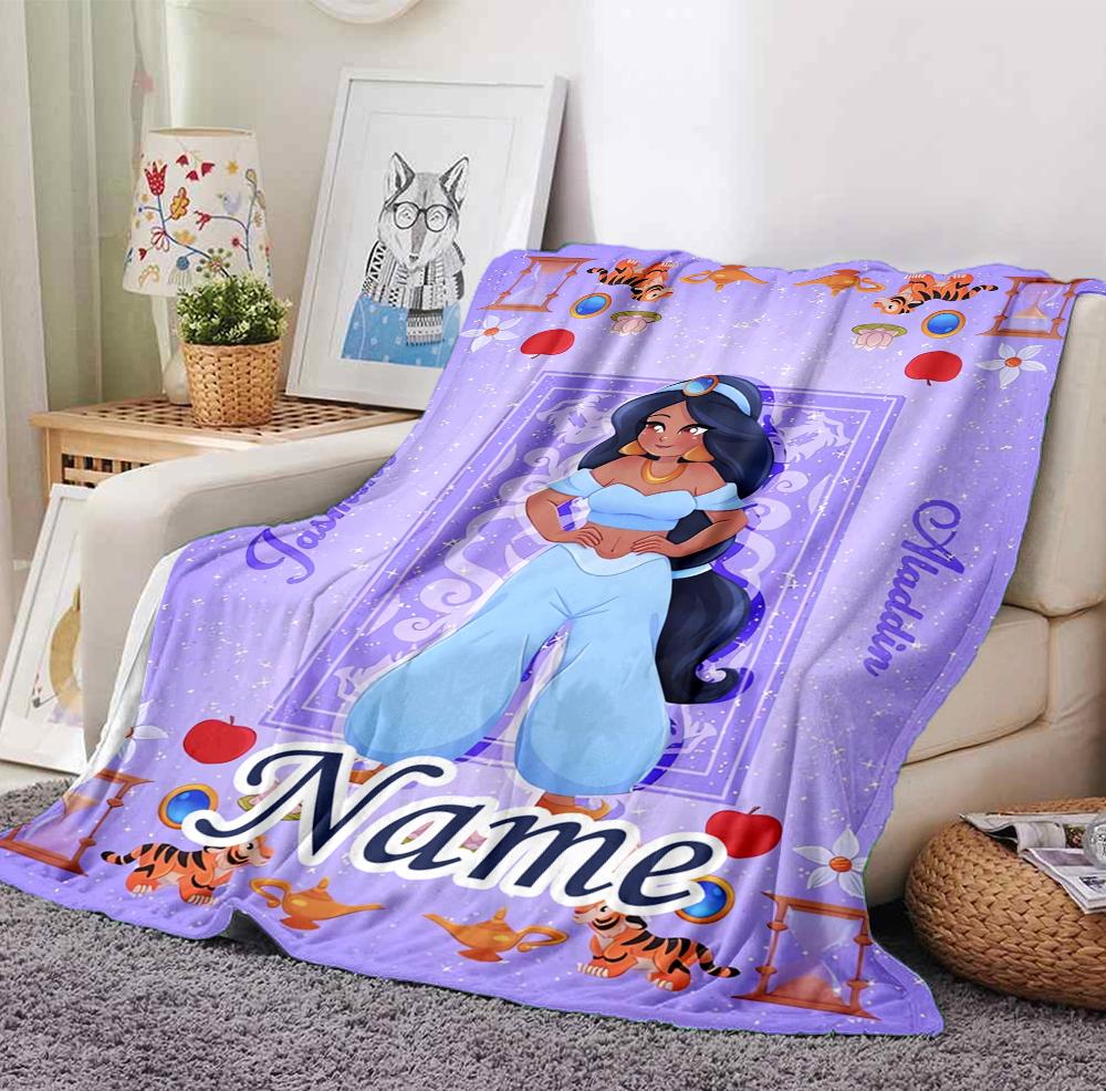 Custom Name Frozen Fantasy Flannel Blanket Throw Blanket Soft Warm Sofa Bed Decor Unique Gift