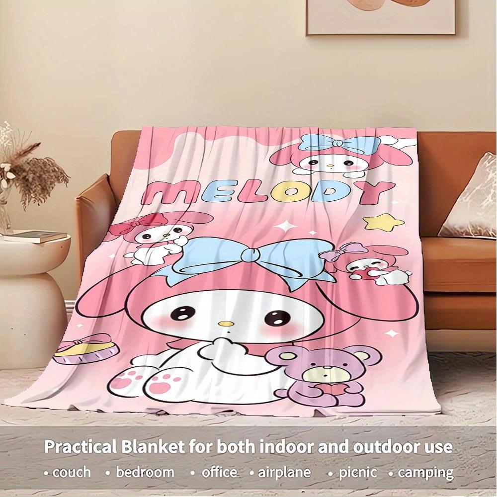 1pc cute cartoon character My Melody plush toy blanket - home decoration, seasonal use, comfortable, machine washable, suitable for all ages