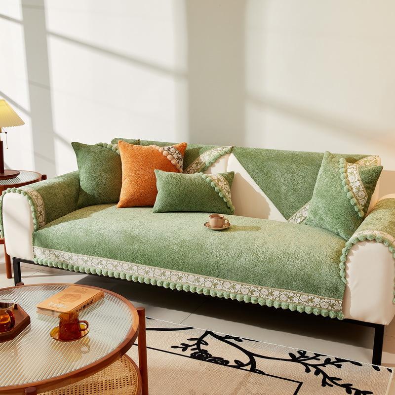 Новый Универсальный Чехол для Дивана на Четыре Сезона Нескользящий Простой Чехол-Подушка для Дивана Современный Кожаный Чехол для Дивана Шениль Плюшевый Мяч Подушка для Дивана