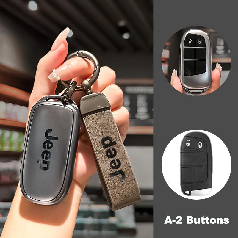 Car Flip Key Case Cover Shell Fob Bag Auto Accessory For Jeep Grand Cherokee WK2 KL Wrangler JK Renegade Commander Compass