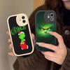 Чехол из твердой кожи с изображением рождественского зеленого монстра для iPhone 13 12 Mini 11 14 Pro Max Xs X Xr 7 8 Plus 6 6s Se 2022, силиконовый чехол