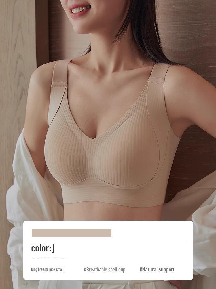 "Seamless Adjustable Full Cup Bra for Large-Busted Women, Anti-Sagging, Side Support, Thin Design"