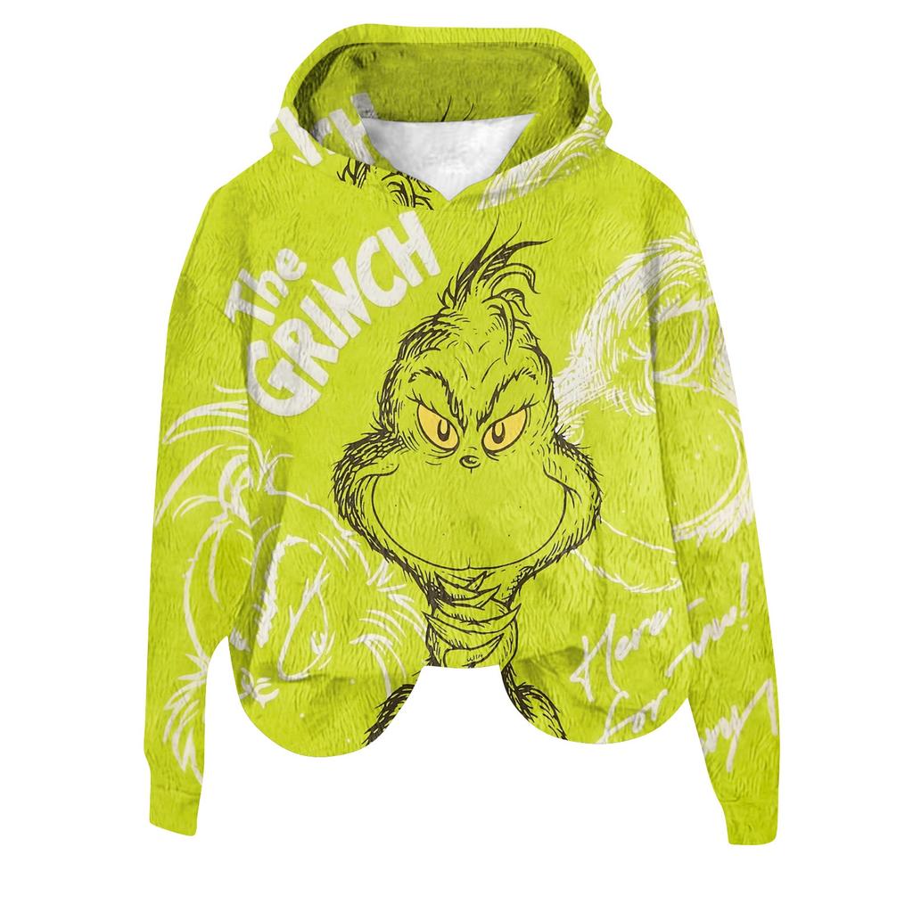 Женская фланелевая толстовка с капюшоном и длинными рукавами с рождественским принтом